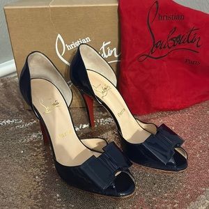 Christian Louboutin 'Jolie' Noeud Dorcet Pumps - Size 40 1/2 - 9 1/2 - Dark Blue